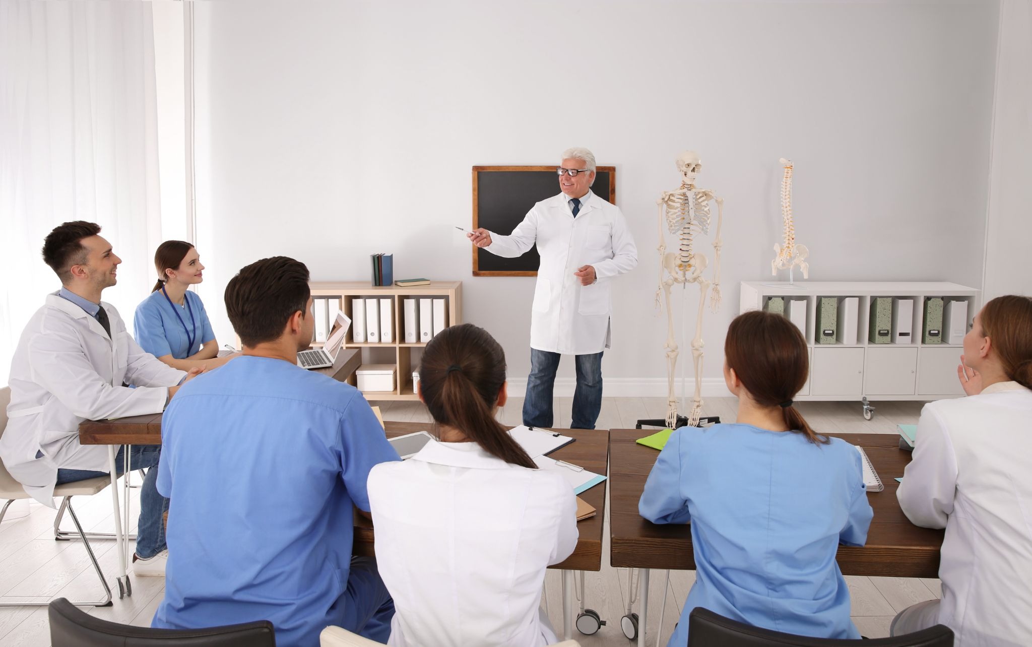 Medical professional delivering Shaw Science medical training and education to students