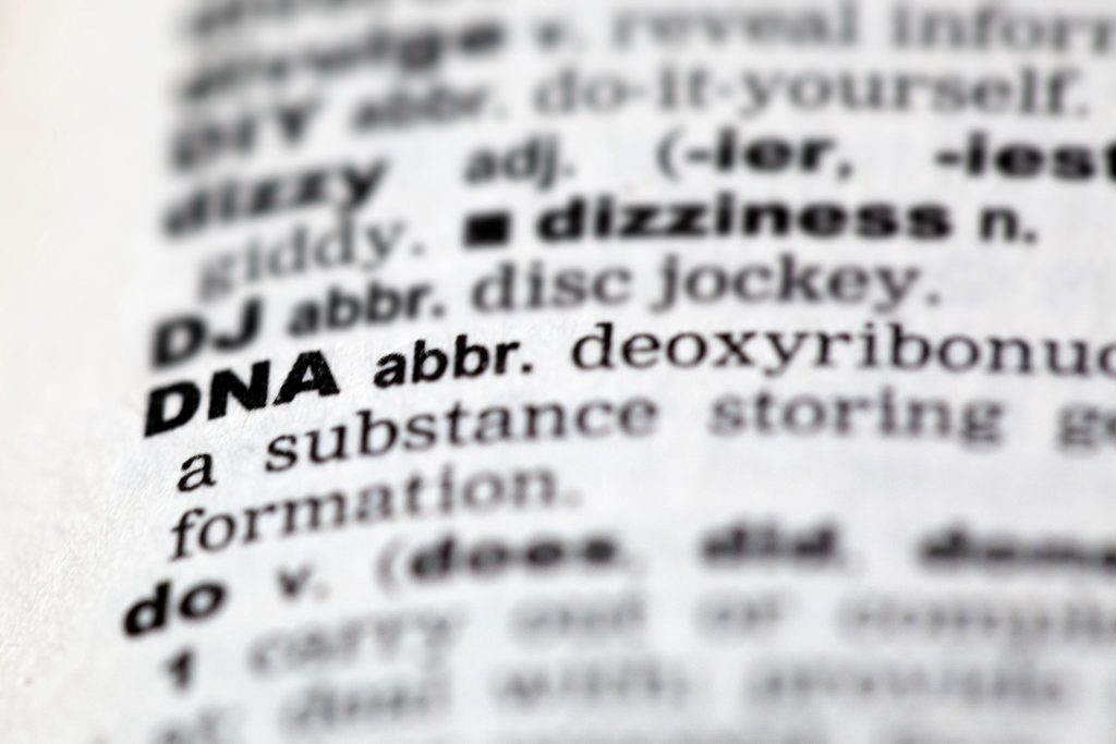 DNA definition in a dictionary, representing how lexicon development clarifies complex scientific terminology